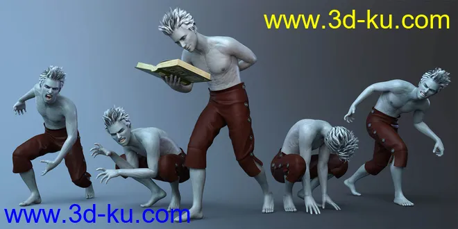 CDI Poses And Expressions for Plague Wolf HD and Genesis 8 Male模型的图片4