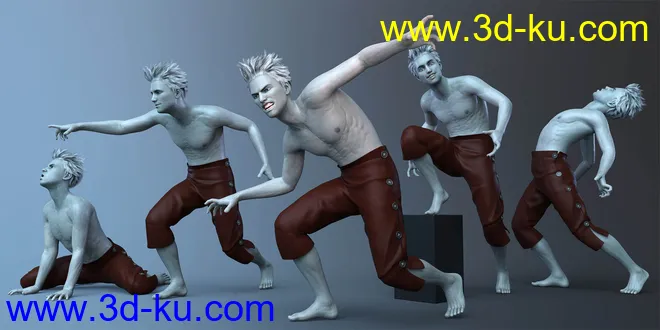 CDI Poses And Expressions for Plague Wolf HD and Genesis 8 Male模型的图片5