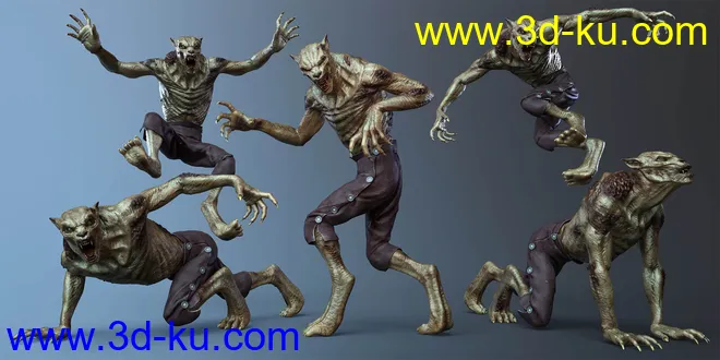 CDI Poses And Expressions for Plague Wolf HD and Genesis 8 Male模型的图片6