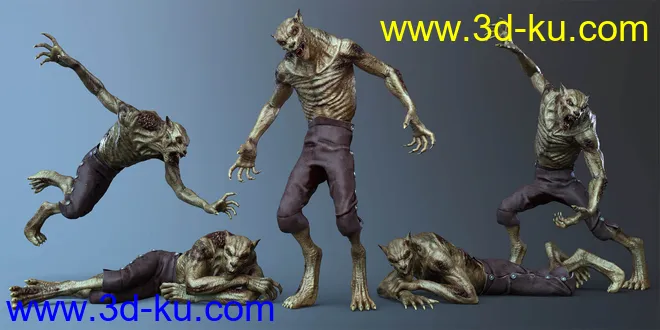CDI Poses And Expressions for Plague Wolf HD and Genesis 8 Male模型的图片7