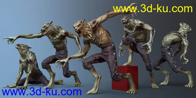 CDI Poses And Expressions for Plague Wolf HD and Genesis 8 Male模型的图片9