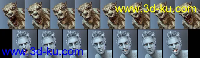 CDI Poses And Expressions for Plague Wolf HD and Genesis 8 Male模型的图片10