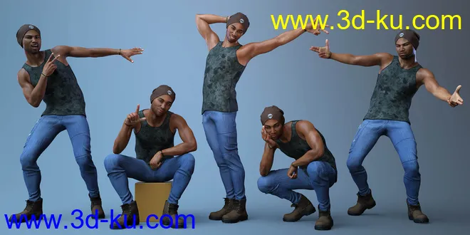 CDI Poses and Expressions for Silas 8 and Genesis 8 Male模型的图片3