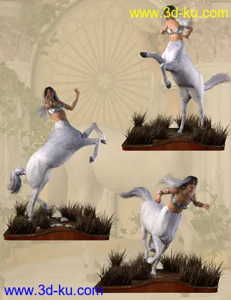 3D打印模型Centaur Action Poses for Genesis 8 Female Centaur的图片