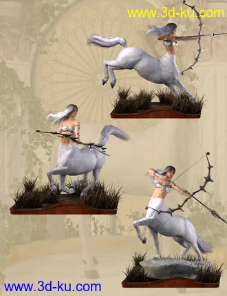 3D打印模型Centaur Action Poses for Genesis 8 Female Centaur的图片