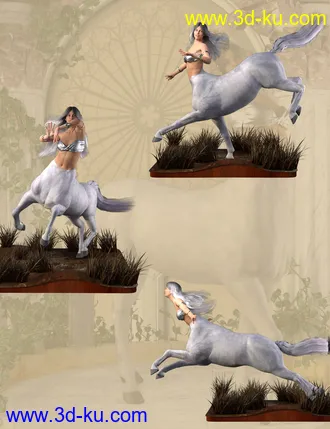 3D打印模型Centaur Action Poses for Genesis 8 Female Centaur的图片