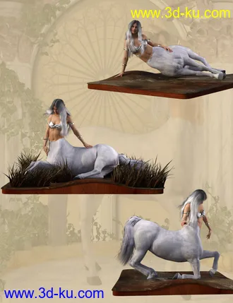 3D打印模型Centaur Action Poses for Genesis 8 Female Centaur的图片