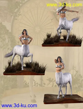 3D打印模型Centaur Action Poses for Genesis 8 Female Centaur的图片