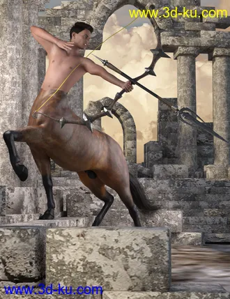 3D打印模型Centaur Action Poses for Genesis 8 Male Centaur的图片