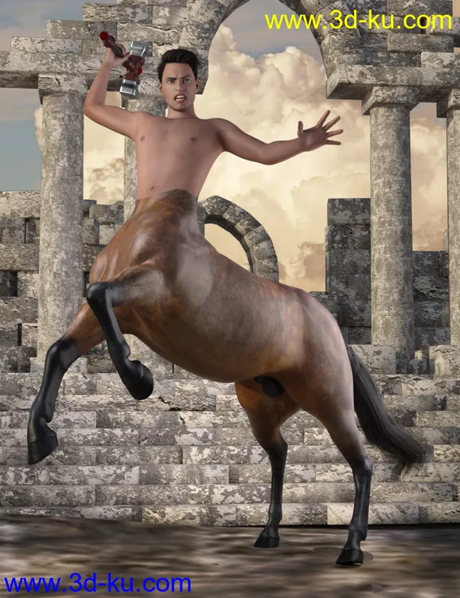 Centaur Action Poses for Genesis 8 Male Centaur模型的图片2