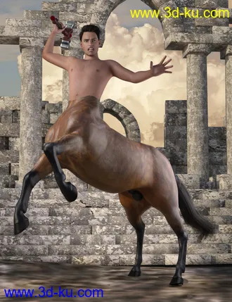 3D打印模型Centaur Action Poses for Genesis 8 Male Centaur的图片