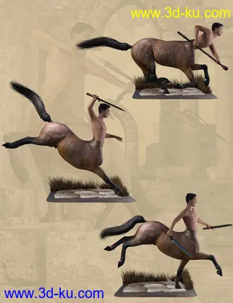 3D打印模型Centaur Action Poses for Genesis 8 Male Centaur的图片