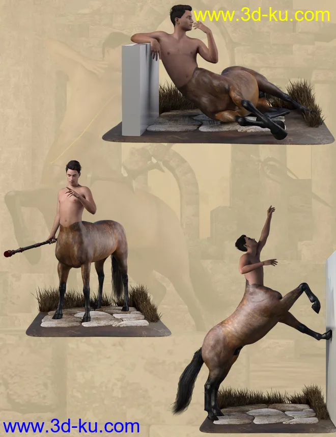 Centaur Action Poses for Genesis 8 Male Centaur模型的图片4