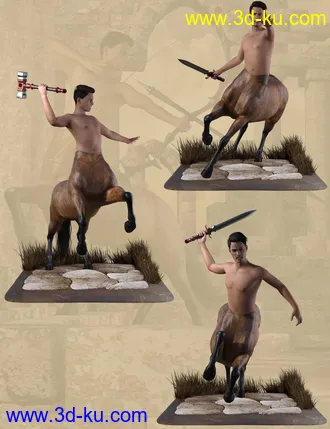 3D打印模型Centaur Action Poses for Genesis 8 Male Centaur的图片