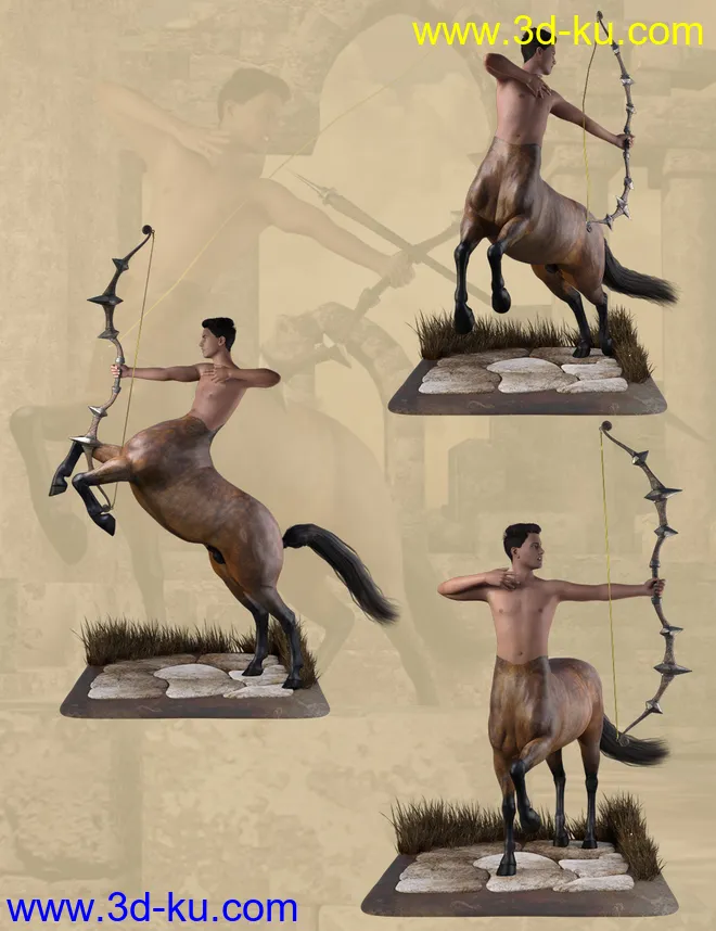 Centaur Action Poses for Genesis 8 Male Centaur模型的图片6