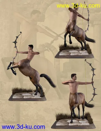 3D打印模型Centaur Action Poses for Genesis 8 Male Centaur的图片