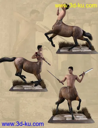 3D打印模型Centaur Action Poses for Genesis 8 Male Centaur的图片