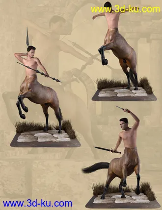 3D打印模型Centaur Action Poses for Genesis 8 Male Centaur的图片