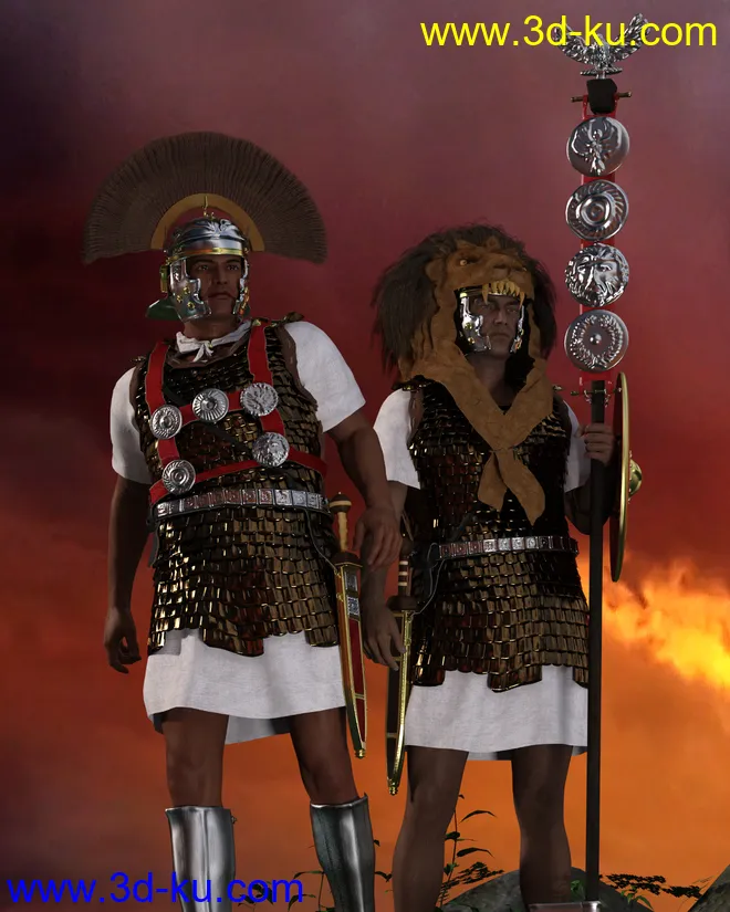 Centurion and Aquilifer for Genesis 3 Male模型的图片1