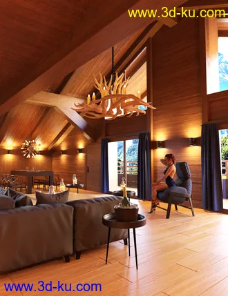 3D打印模型Chalet Living Room的图片