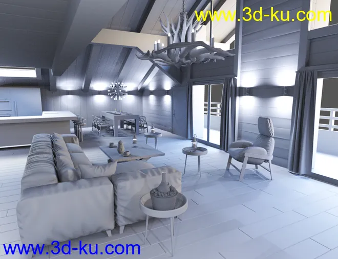 Chalet Living Room模型的图片6