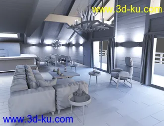 3D打印模型Chalet Living Room的图片