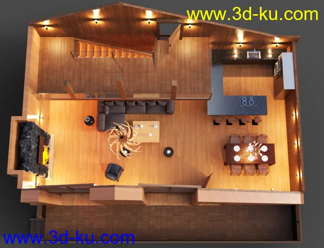 Chalet Living Room模型的图片8
