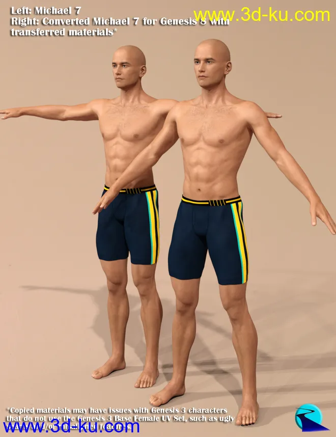 Character Converter from Genesis 3 Male to Genesis 8 Male模型的图片3