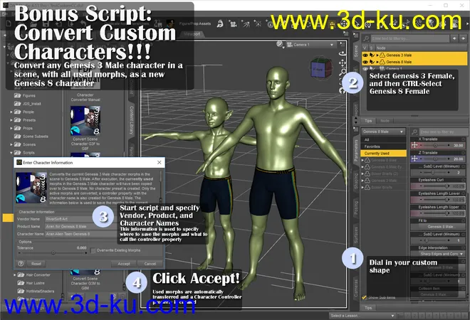 Character Converter from Genesis 3 Male to Genesis 8 Male模型的图片7