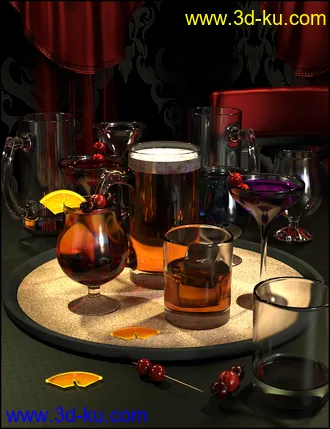3D打印模型Cheers Drink Tray and Drinks的图片