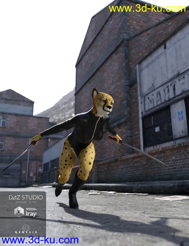 Cheetah Girl for Genesis 3 Female模型的图片3