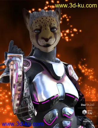 3D打印模型Cleo the Cheetah Girl for Genesis 8 Female的图片