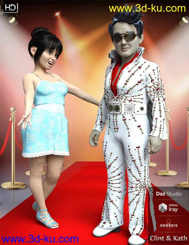 Clint and Kath HD for Genesis 8模型的图片1