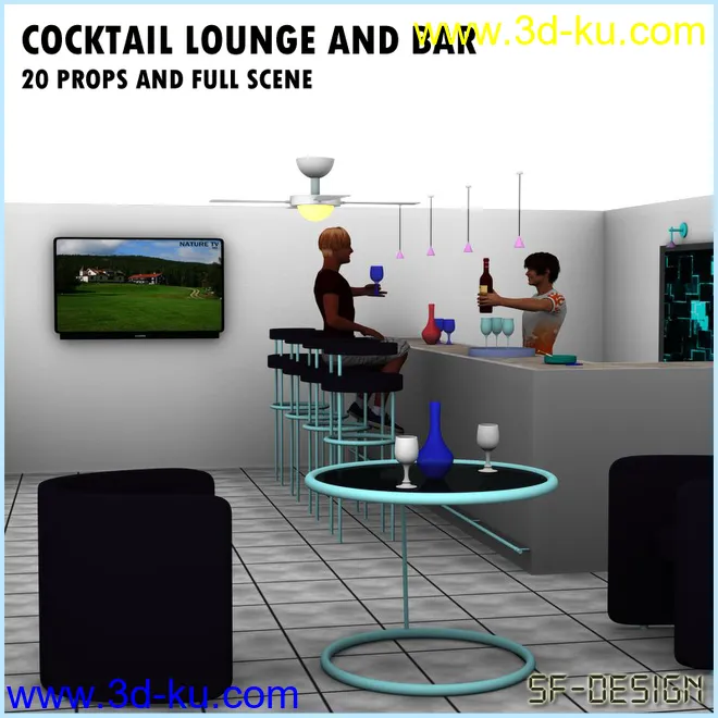 Cocktail Lounge and Bar模型的图片1
