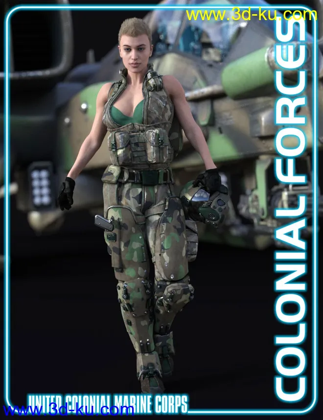 Colonial Forces Add-on for Tactical Assault Outfit for Genesis 8 Female(s)模型的图片1