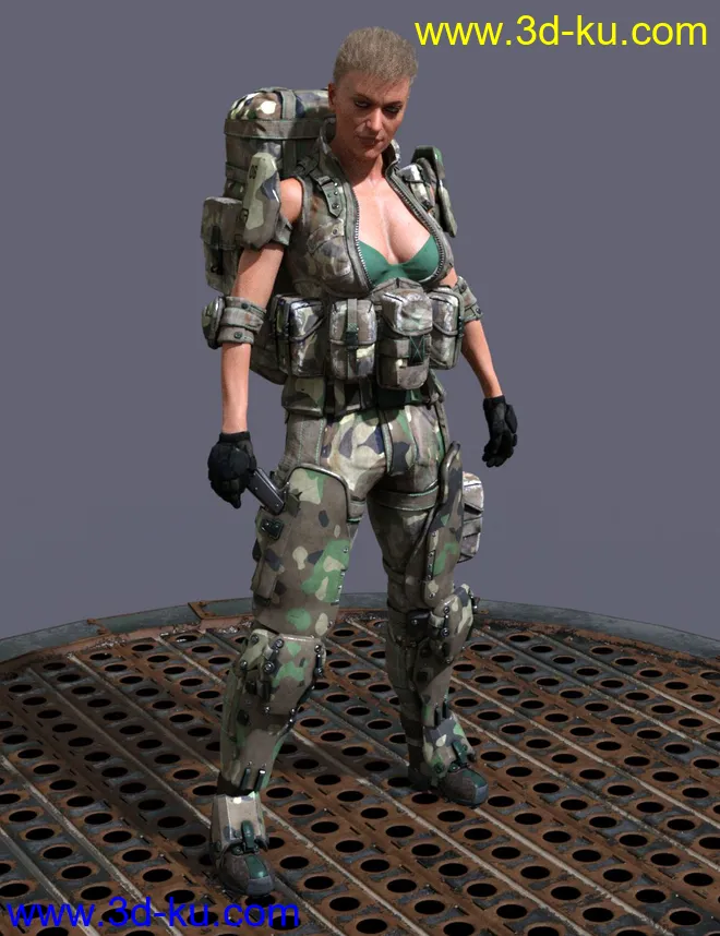 Colonial Forces Add-on for Tactical Assault Outfit for Genesis 8 Female(s)模型的图片2