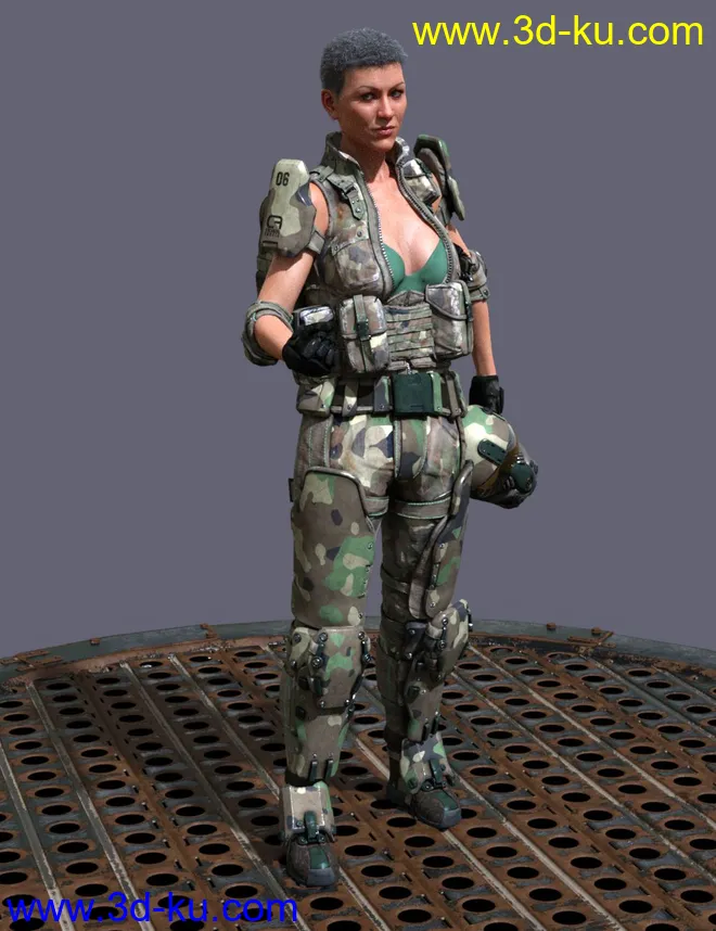 Colonial Forces Add-on for Tactical Assault Outfit for Genesis 8 Female(s)模型的图片4