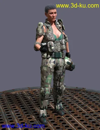 3D打印模型Colonial Forces Add-on for Tactical Assault Outfit for Genesis 8 Female(s)的图片