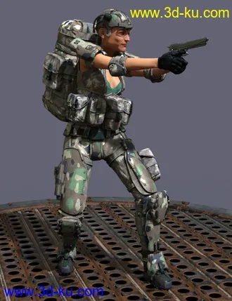 3D打印模型Colonial Forces Add-on for Tactical Assault Outfit for Genesis 8 Female(s)的图片