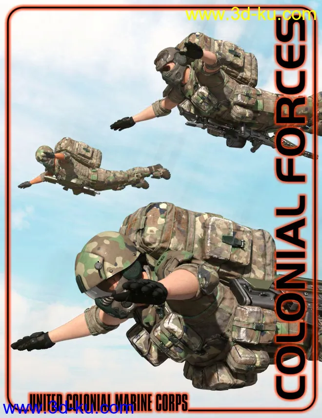 Colonial Forces Add-on for Tactical Assault Outfit for Genesis 8 Male(s)模型的图片1