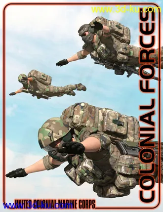 3D打印模型Colonial Forces Add-on for Tactical Assault Outfit for Genesis 8 Male(s)的图片