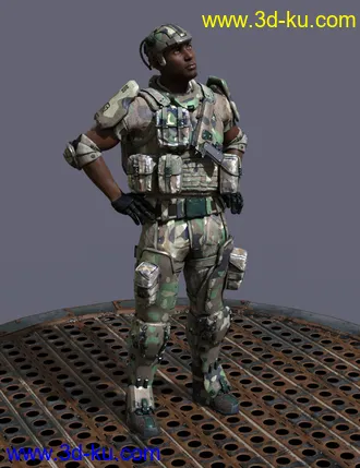 3D打印模型Colonial Forces Add-on for Tactical Assault Outfit for Genesis 8 Male(s)的图片