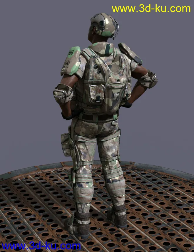 Colonial Forces Add-on for Tactical Assault Outfit for Genesis 8 Male(s)模型的图片3