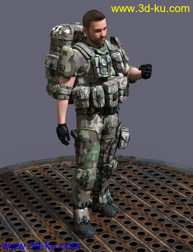 Colonial Forces Add-on for Tactical Assault Outfit for Genesis 8 Male(s)模型的图片4