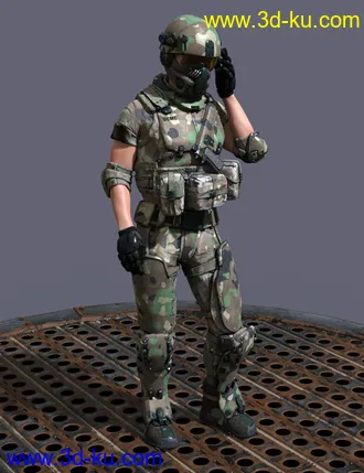 3D打印模型Colonial Forces Add-on for Tactical Assault Outfit for Genesis 8 Male(s)的图片