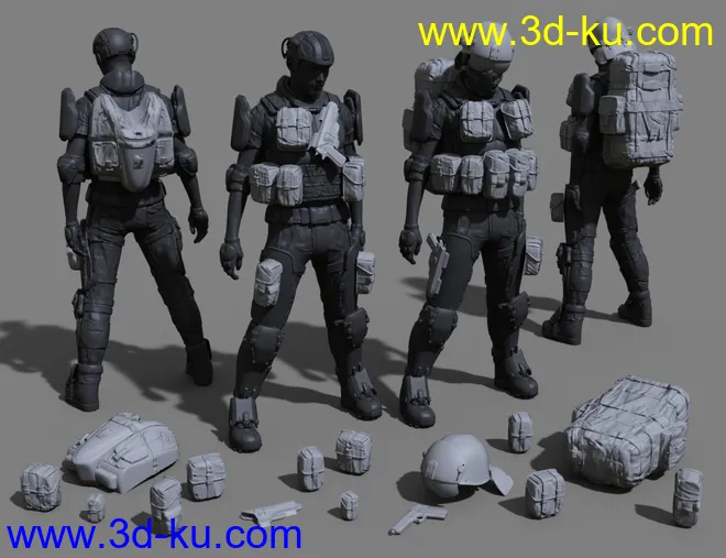 Colonial Forces Add-on for Tactical Assault Outfit for Genesis 8 Male(s)模型的图片9