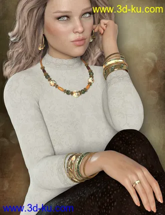 3D打印模型Colorful Jewelry for Genesis 8 Female(s)的图片