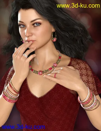 3D打印模型Colorful Jewelry for Genesis 8 Female(s)的图片