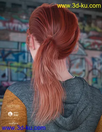 3D打印模型Colors for Summer Sidetail Hair的图片