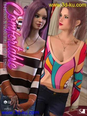 3D打印模型Comfortable for Big SweatrZ dForce Genesis 3 and 8 Females的图片